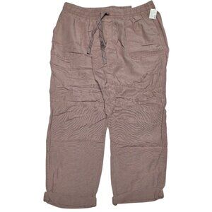 Maurices Cropped Weekender Pants Pull On Brown Stretch Waist Womens 14 With Tags